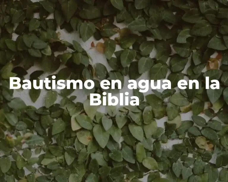 Bautismo en agua en la Biblia