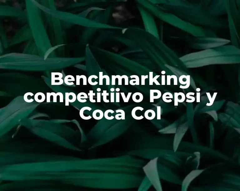 Benchmarking competitiivo Pepsi y Coca Col