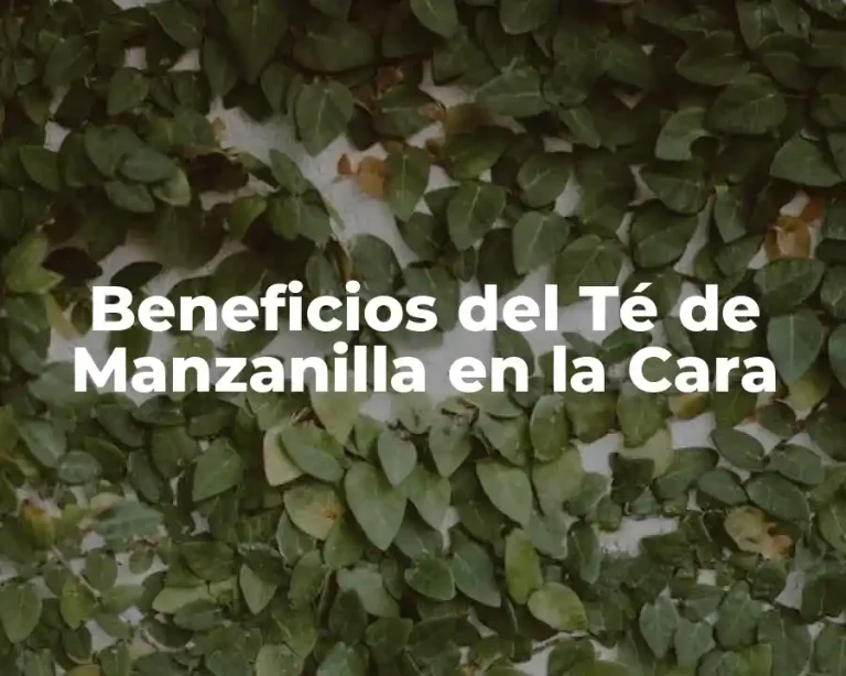 Beneficios del Té de Manzanilla en la Cara