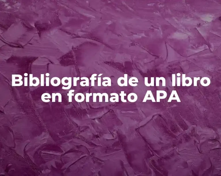 Bibliografía de un libro en formato APA
