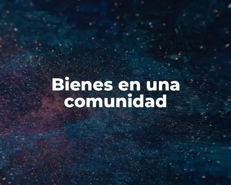 Bienes en una comunidad
