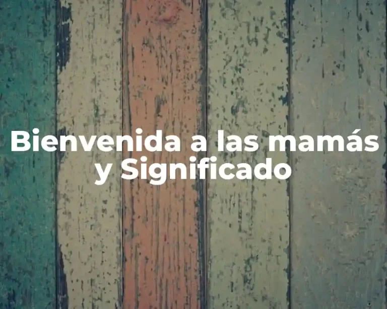 Bienvenida a las mamás y Significado