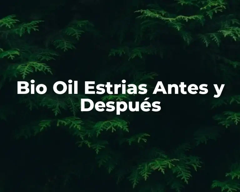 Bio Oil Estrias Antes y Después