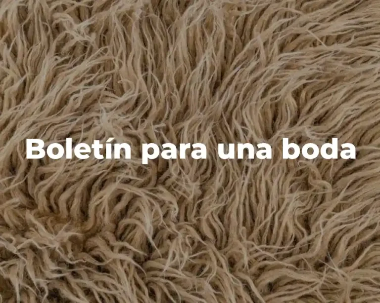 Boletín para una boda