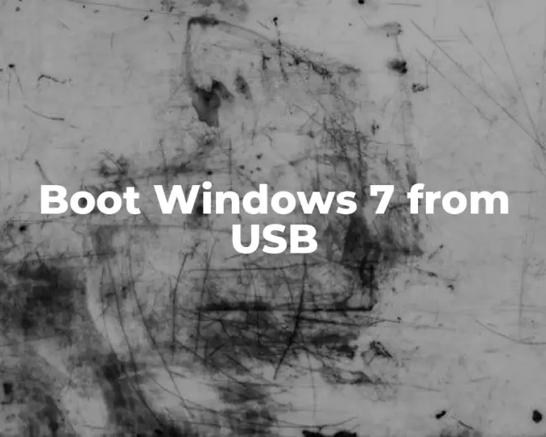 Boot Windows 7 from USB