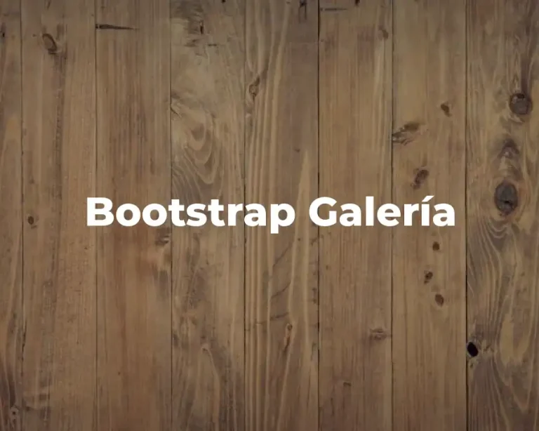 Bootstrap Galería