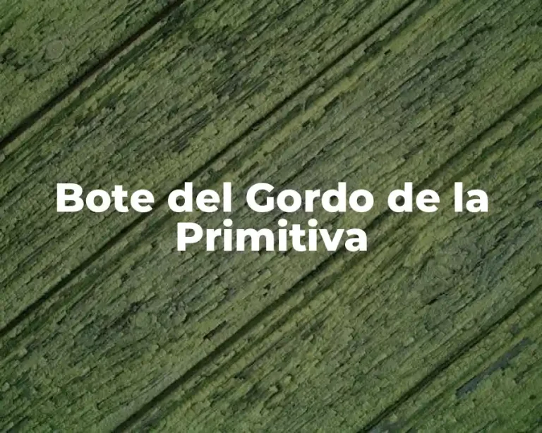 Bote del Gordo de la Primitiva