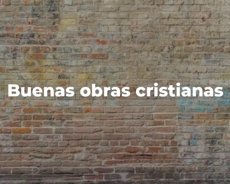 Buenas obras cristianas