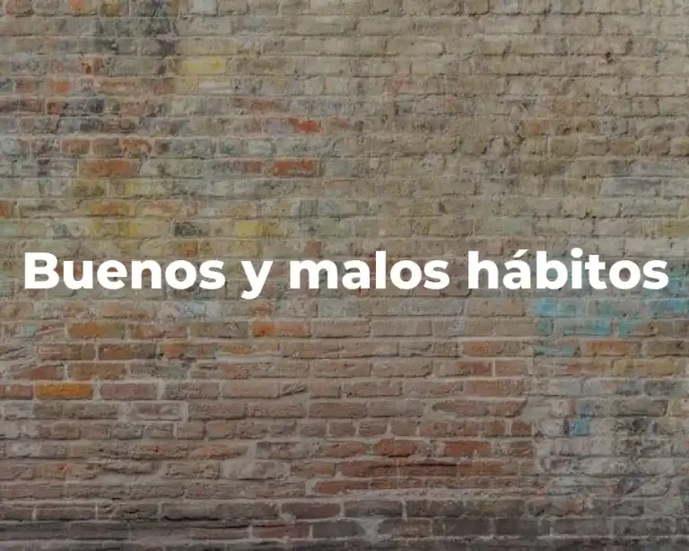 Buenos y malos hábitos