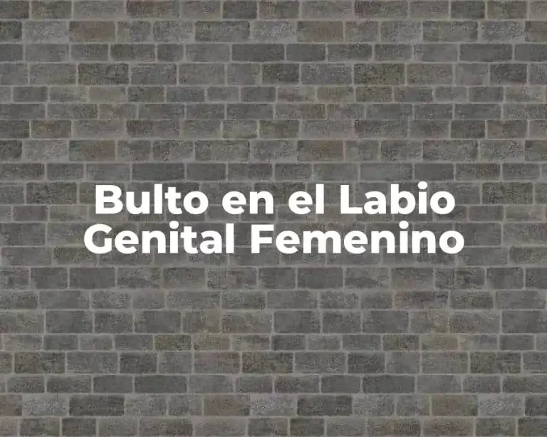 Bulto en el Labio Genital Femenino