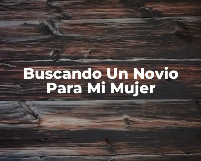 Buscando Un Novio Para Mi Mujer