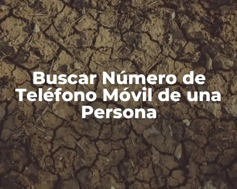 Buscar Número de Teléfono Móvil de una Persona