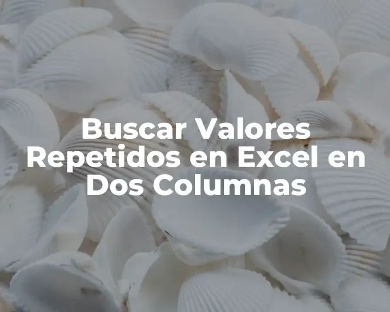 Buscar Valores Repetidos en Excel en Dos Columnas