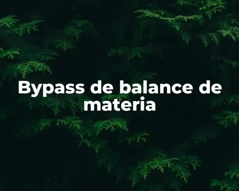 Bypass de balance de materia