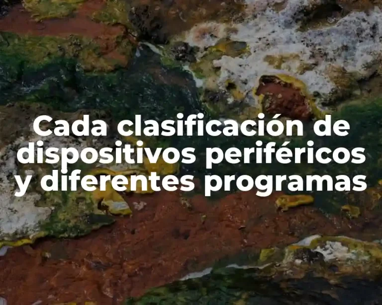 Cada clasificación de dispositivos periféricos y diferentes programas