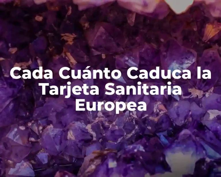 Cada Cuánto Caduca la Tarjeta Sanitaria Europea