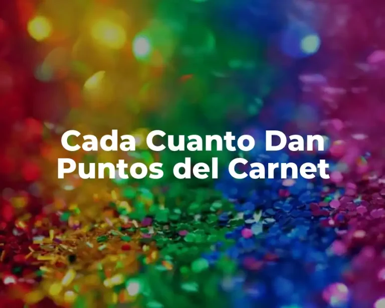 Cada Cuanto Dan Puntos del Carnet