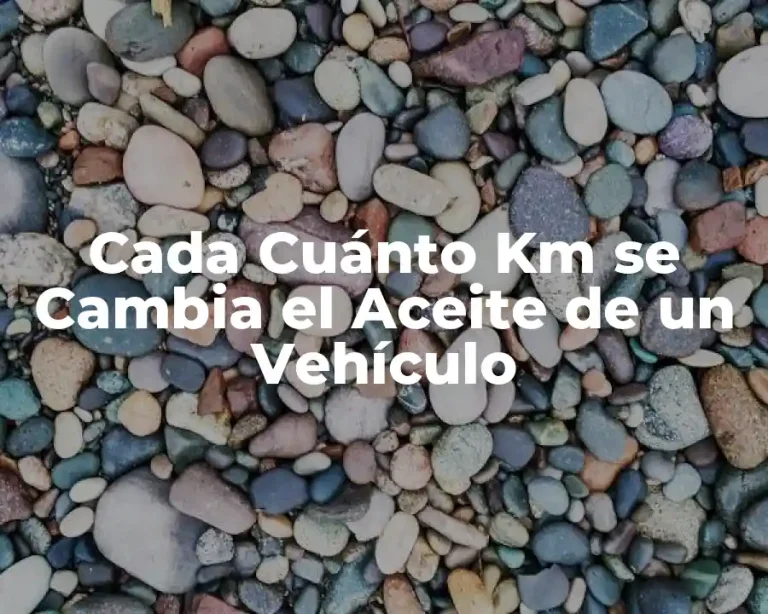 Cada Cuánto Km se Cambia el Aceite de un Vehículo