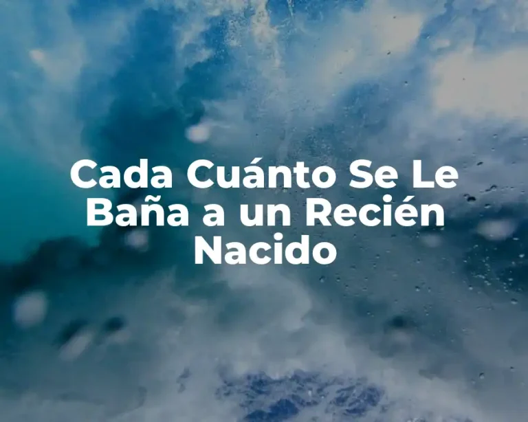 Cada Cuánto Se Le Baña a un Recién Nacido