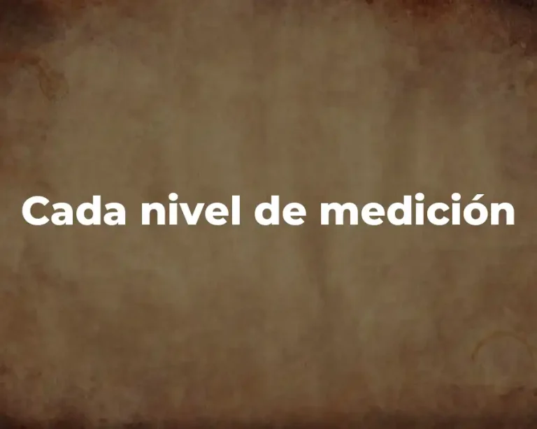 Cada nivel de medición