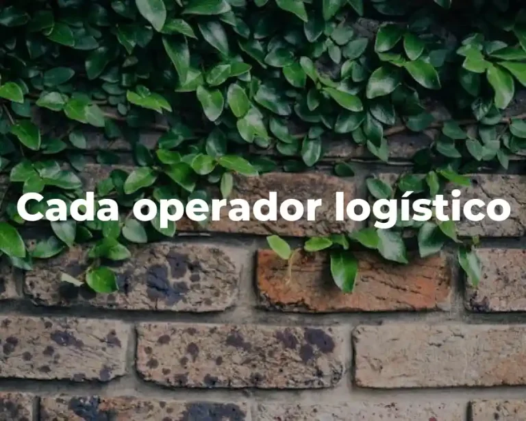 Cada operador logístico