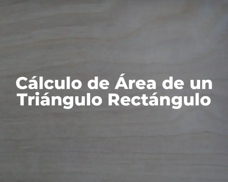 Cálculo de Área de un Triángulo Rectángulo