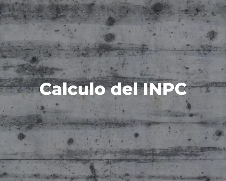 Calculo del INPC