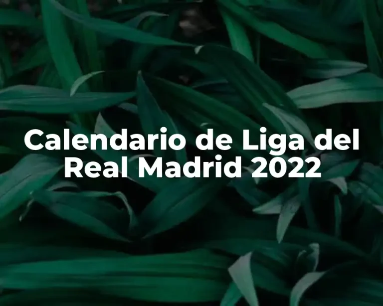 Calendario de Liga del Real Madrid 2022
