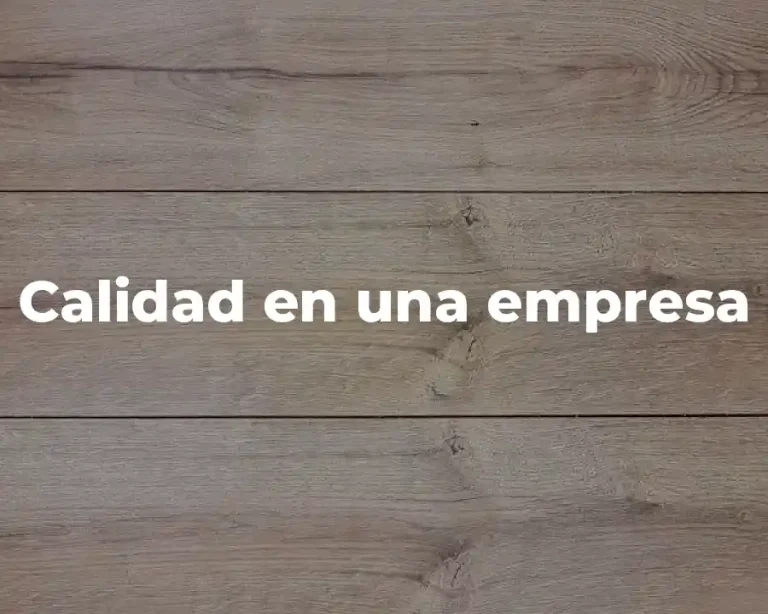 Calidad en una empresa