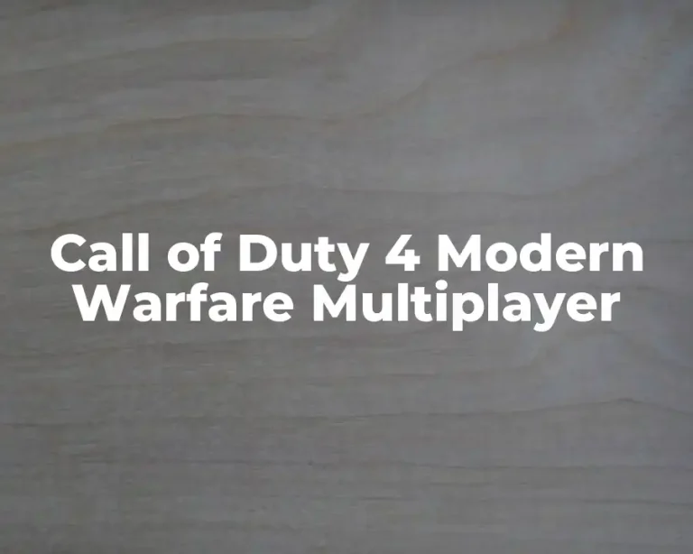 Call of Duty 4 Modern Warfare Multiplayer