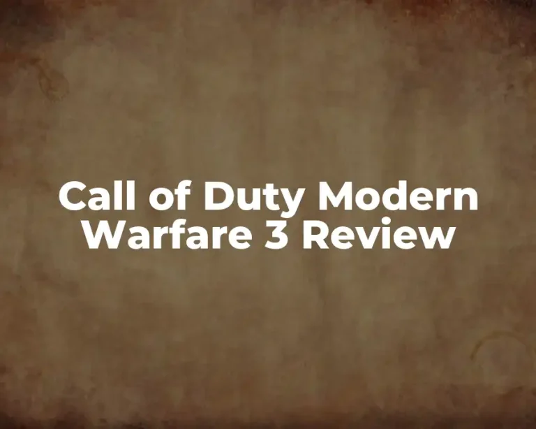 Call of Duty Modern Warfare 3 Review