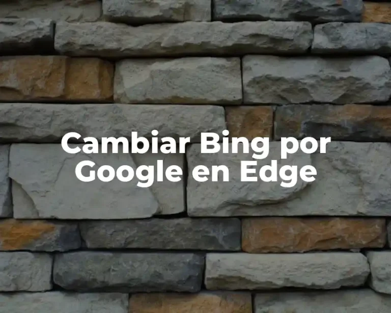 Cambiar Bing por Google en Edge