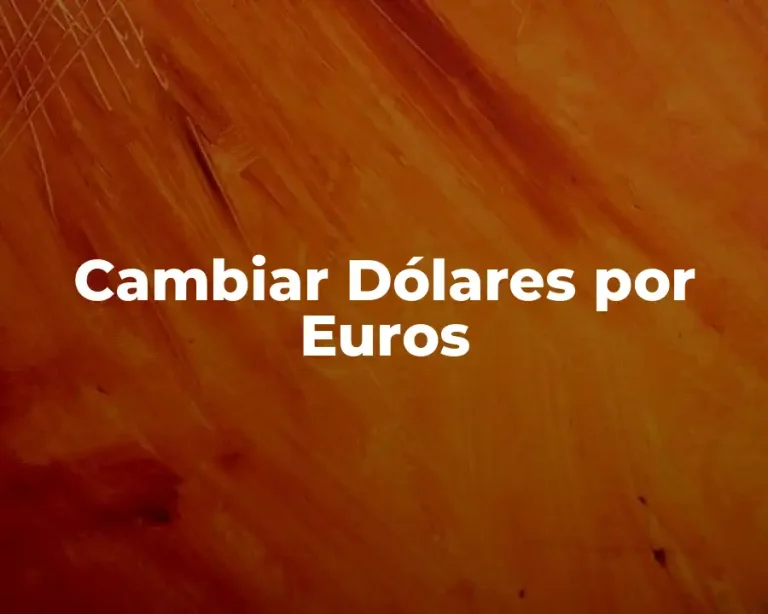 Cambiar Dólares por Euros