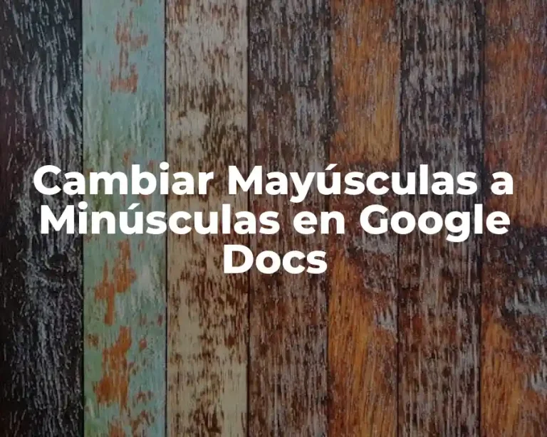 Cambiar Mayúsculas a Minúsculas en Google Docs