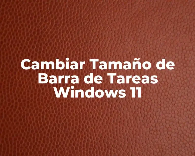 Cambiar Tamaño de Barra de Tareas Windows 11
