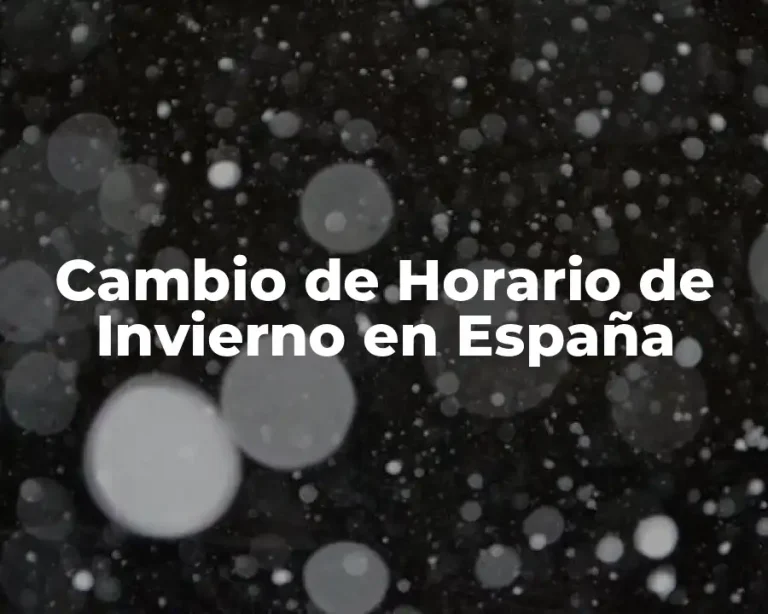 Cambio de Horario de Invierno en España