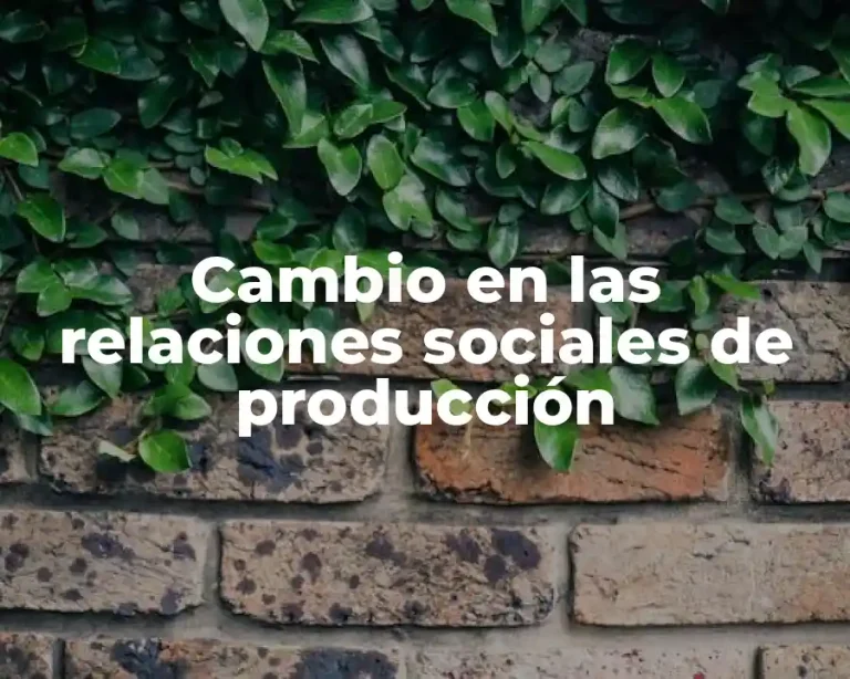 Cambio en las relaciones sociales de producción