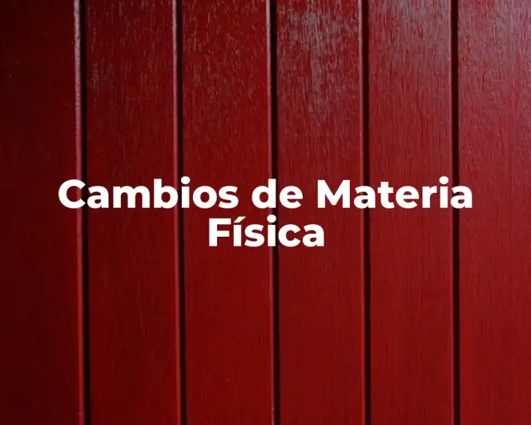 Cambios de Materia Física
