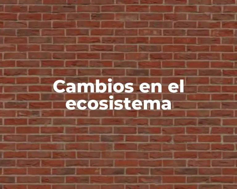 Cambios en el ecosistema