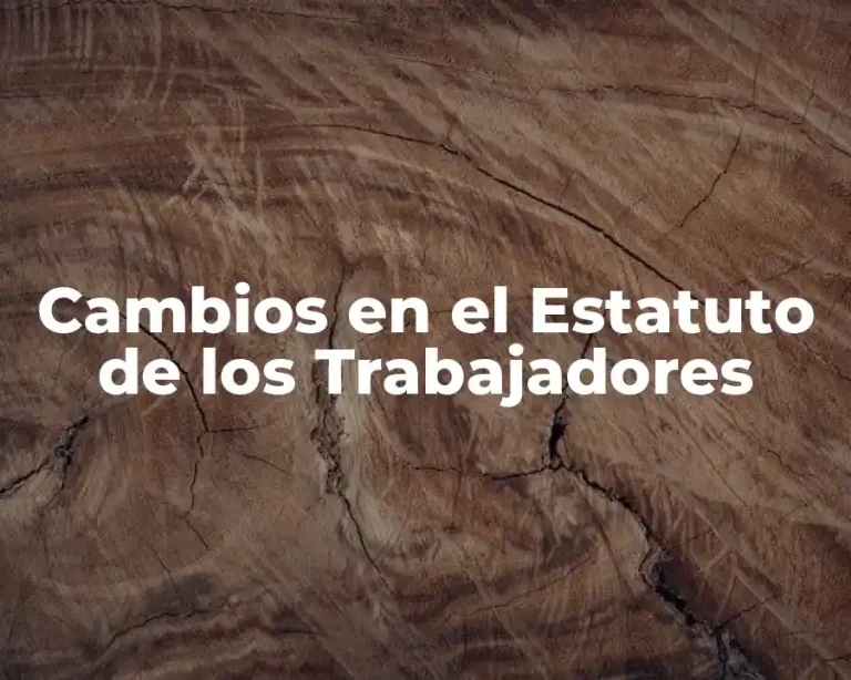 Cambios en el Estatuto de los Trabajadores
