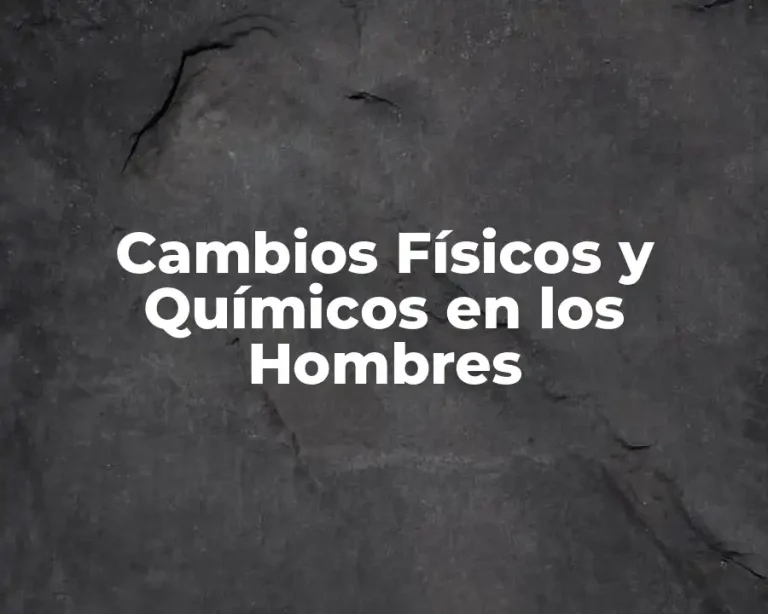 Cambios Físicos y Químicos en los Hombres