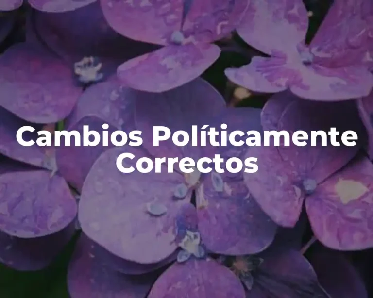 Cambios Políticamente Correctos