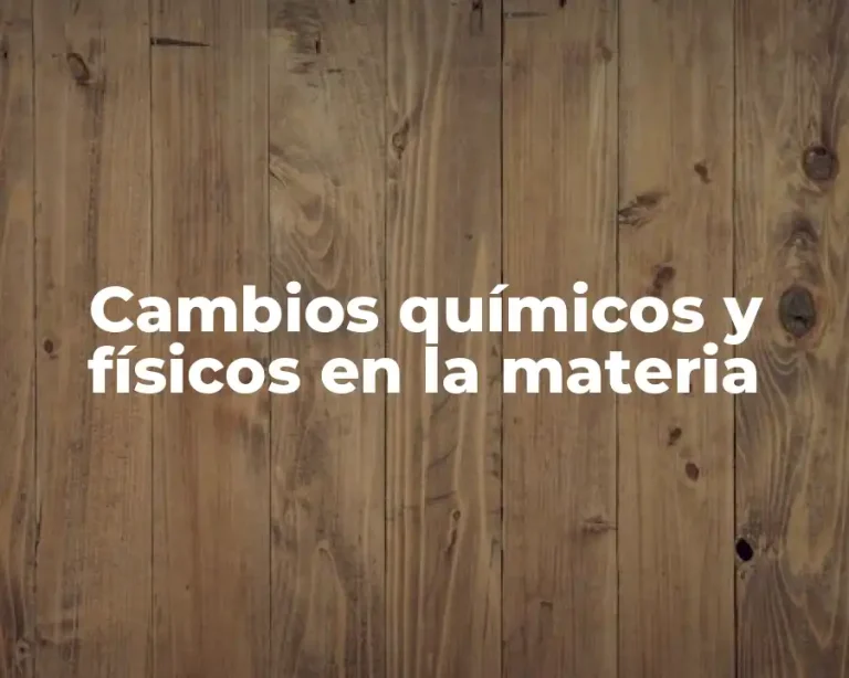 Cambios químicos y físicos en la materia