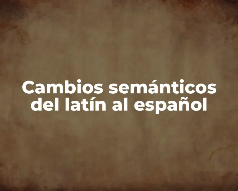 Cambios semánticos del latín al español