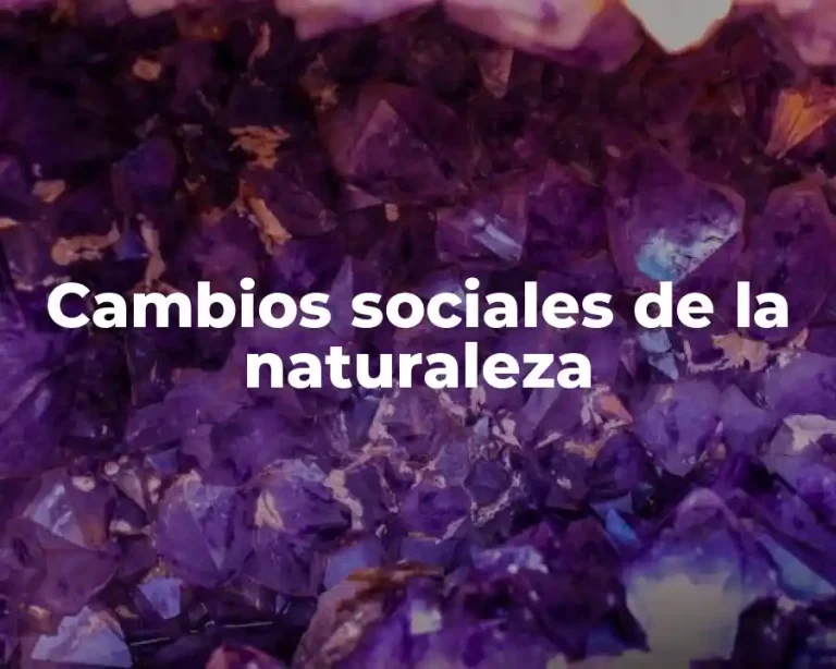 Cambios sociales de la naturaleza