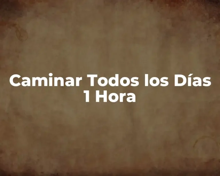 Caminar Todos los Días 1 Hora