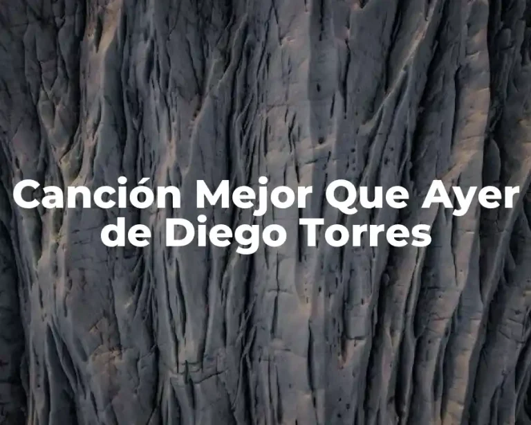 Canción Mejor Que Ayer de Diego Torres