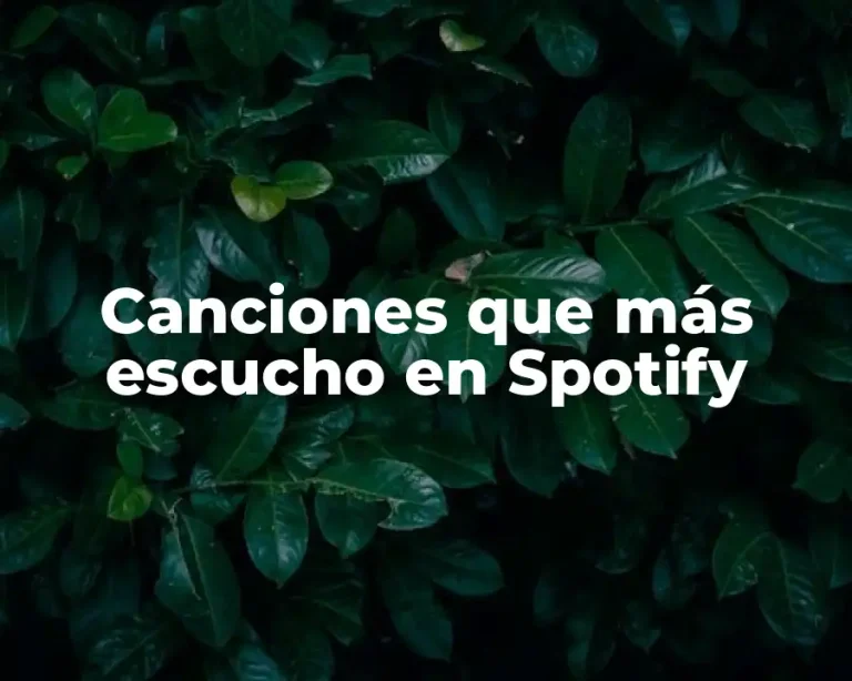 Canciones que más escucho en Spotify