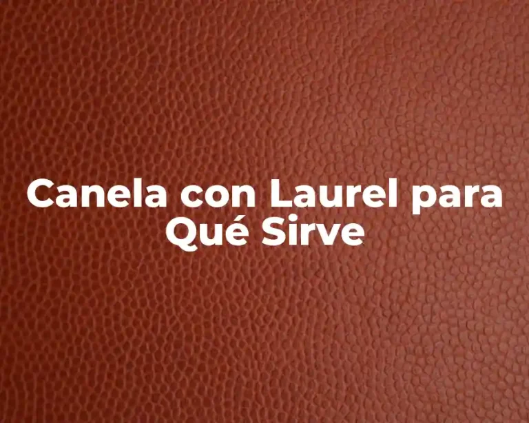 Canela con Laurel para Qué Sirve