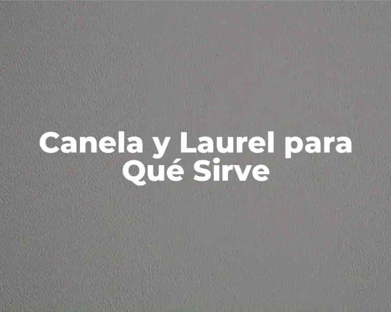 Canela y Laurel para Qué Sirve